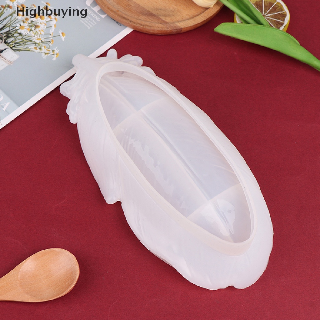 Hbid DIY Kristal Epoxy Cetakan Bulu Sayap Piring Piring Desktop Penyimpanan Silicone Mold Glory