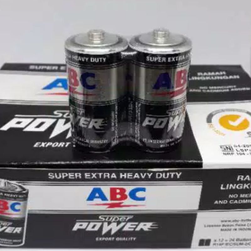 Batu Baterai ABC Biru R14 Tipe C Tanggung/sedang