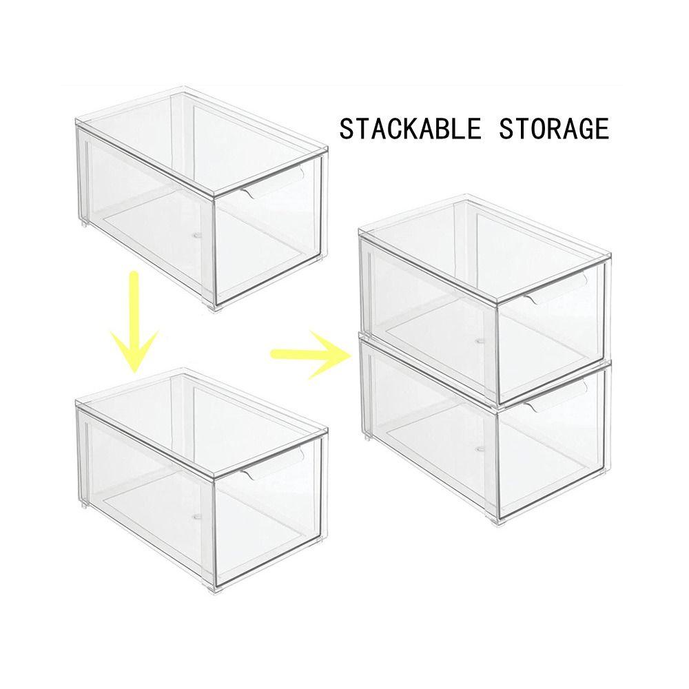 R-FLOWER Kotak Penyimpanan Kosmetik Wadah Aksesoris Kantor PET Home Storage Bisa Ditumpangkan