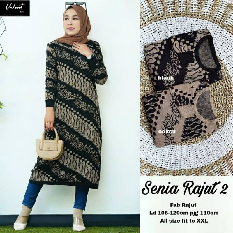 Senia Rajut #2, TUNIK RAJUT JUMBO CANTIK FIT XXL LD 108-126 BAHAN RAJUT PREMIUM TERMURAH OOTD KEKINIAN