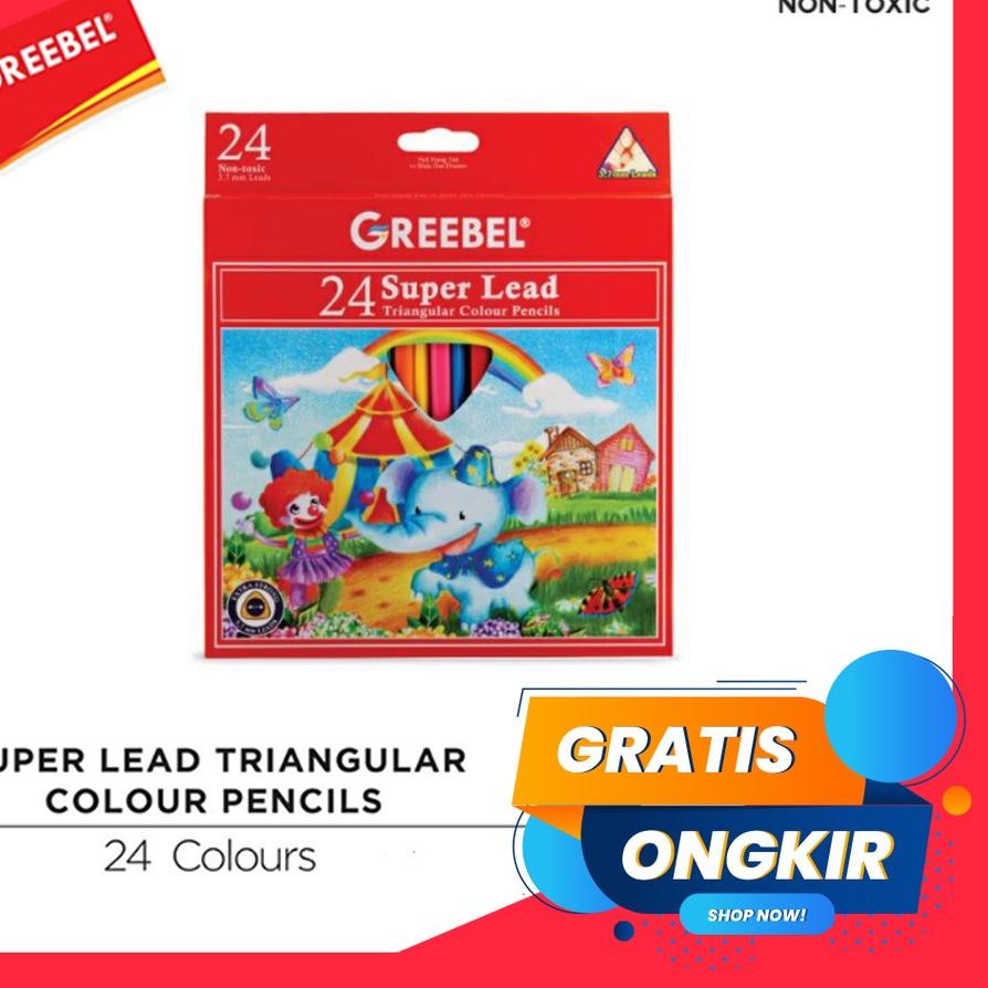 

바 PENSIL WARNA / WARNA CERAH / BAHAN KUAT GREEBEL / GREEBEL PENCIL SUPER LEAD 3724 (triangluar) Recomend!