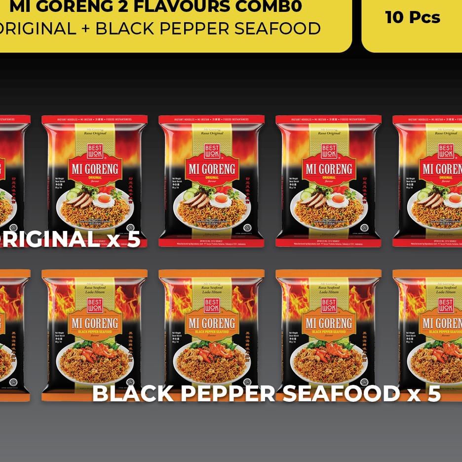 

Limited[FG2]-Best Wok Mi Goreng 2 Flavours Combo - Original (5 pcs) + Black Pepper (5 Pcs)