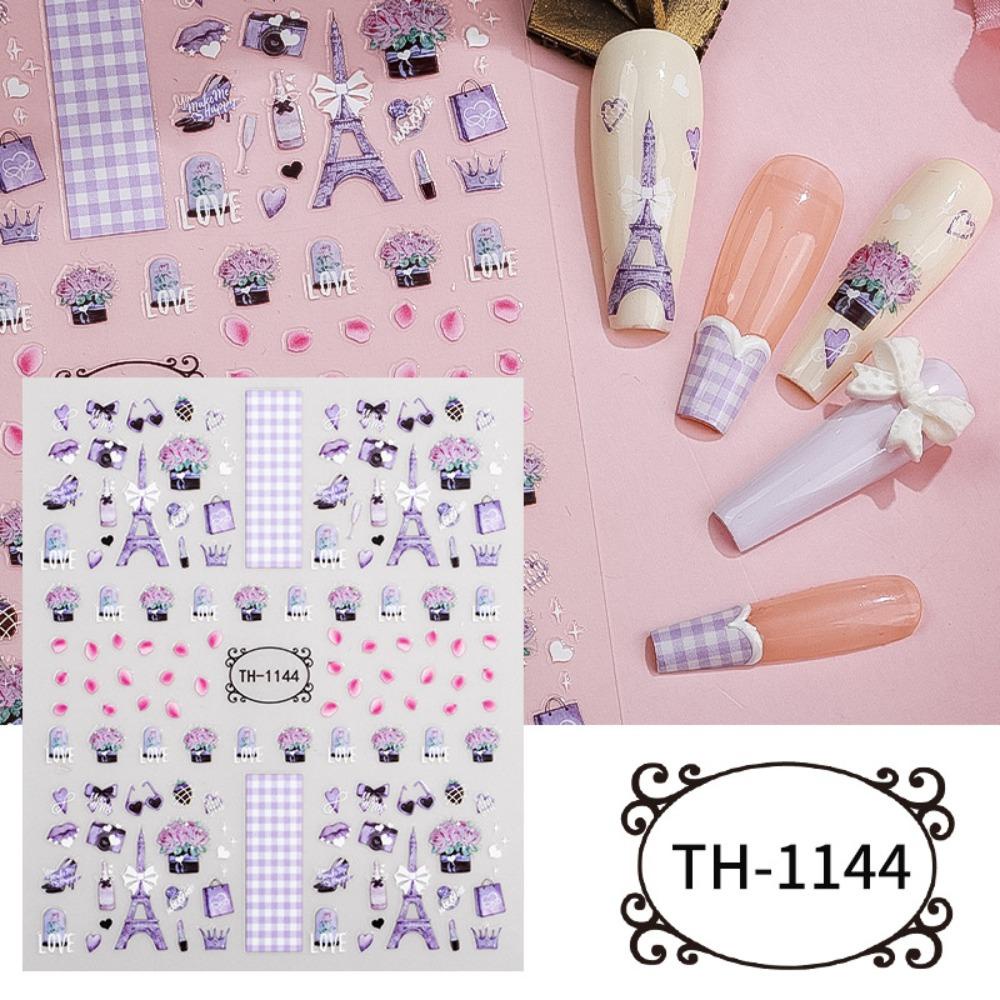 Mxbeauty Stiker Kuku Hati Wanita Fashion Valentine Day Nail Art Love Heart Bears Dekorasi Nail Art