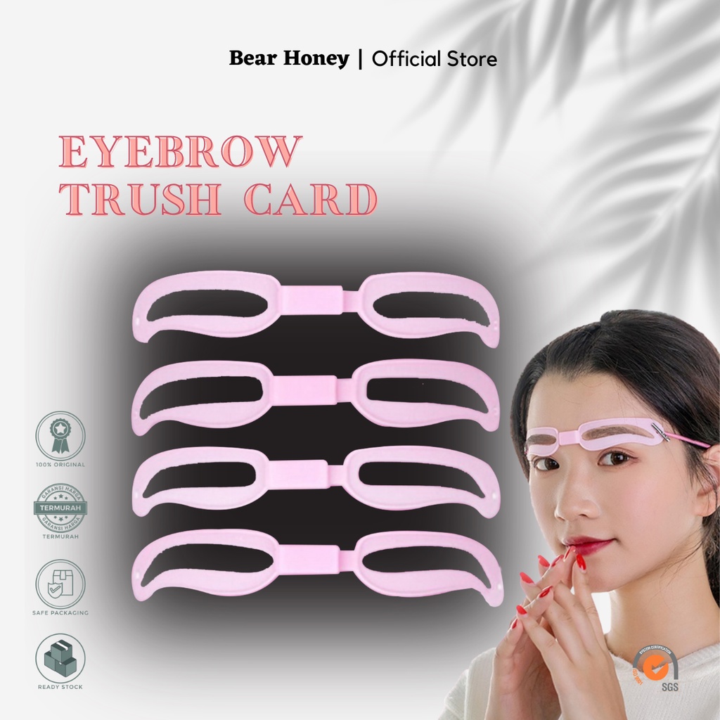 Cetakan Alis Eyebrow Isi 4 Model Eyebrow Ruler Card Set 4 Pcs Cetakan Alis Card Dengan Tali BISA COD