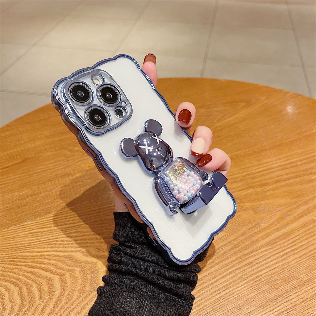 Soft case Pelindung Kamera Desain Kartun Beruang 3D Untuk iphone 14 pro max 13 12 11 pro max 14 plus