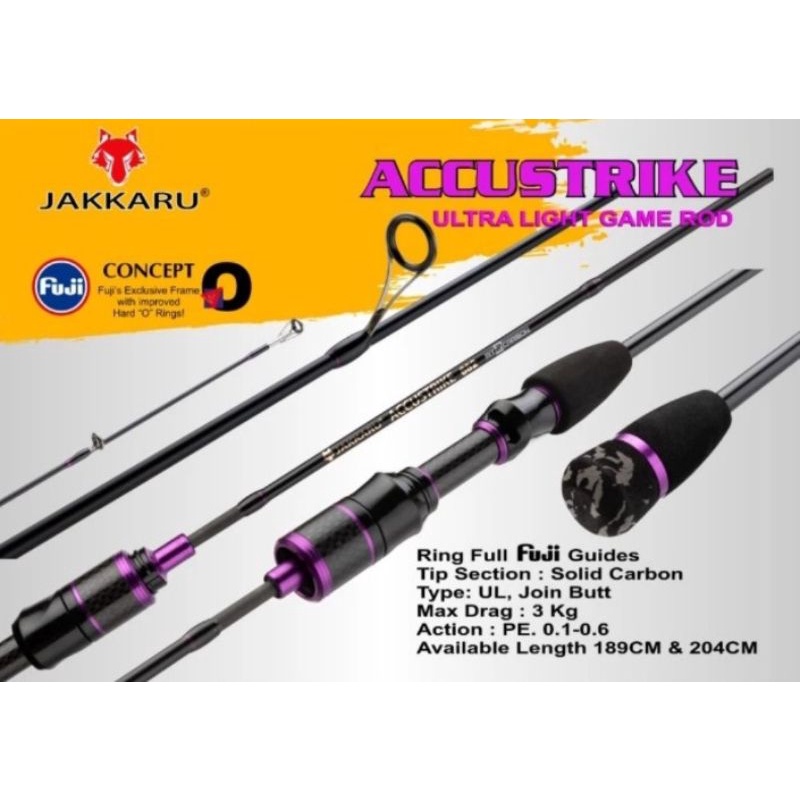 joran UL jakkaru accustrike full Fuji guide 632 dan 702