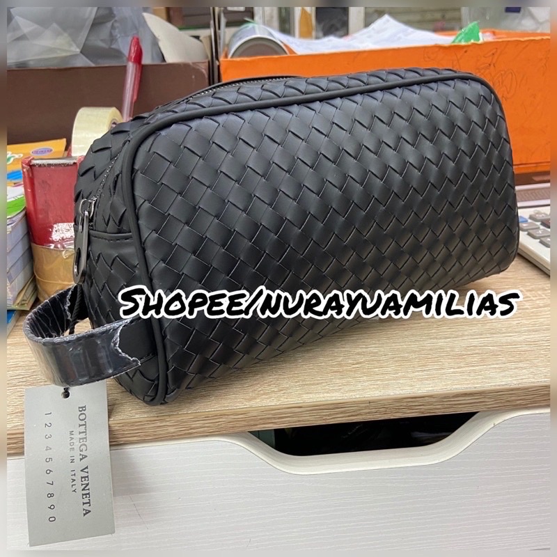 handbag bottega full kulit anyam import Pouch bag branded pria wanita