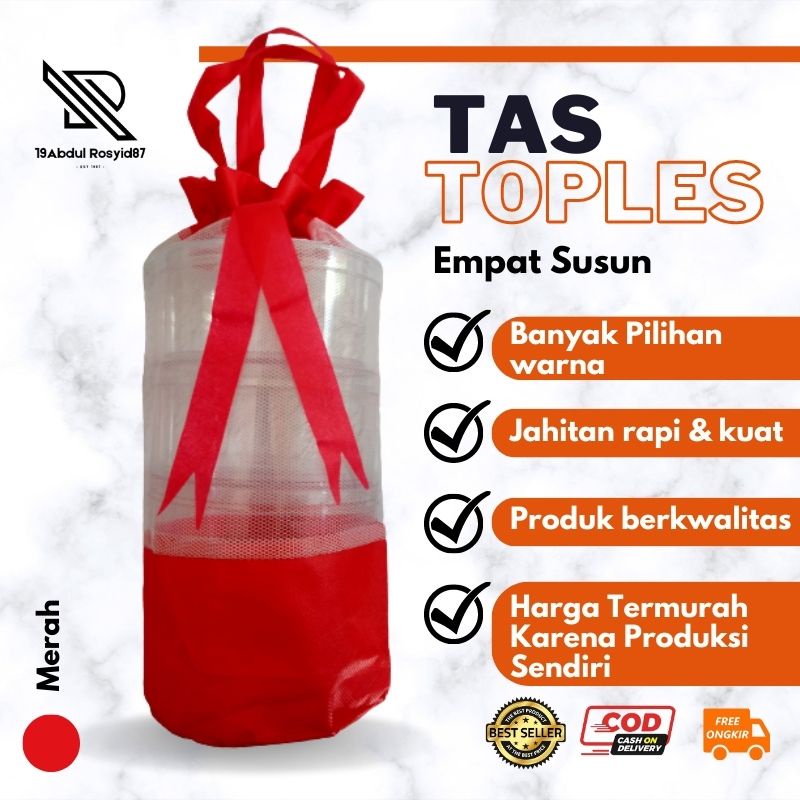 Tas Toples kue kering 500gr/ 4 Susun / Tas Hampers Lebaran/Tas Toples Kombinasi/Tas Kue Kering/Tas T