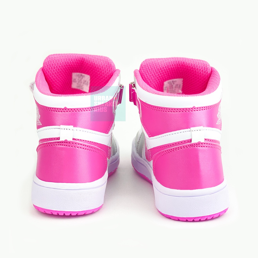 Sepatu Anak Perempuan Sneakers Import Warna Abu Pink Usia 3-10 Tahun - Urban Sneaker Kids