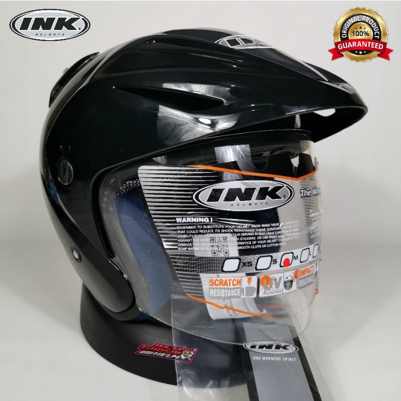 HELM INK CX 22 BLACK GLOSS ORIGINAL HELM INK CX22 HITAM GLOSS HELM INK TOPI ASLI ORI GARANSI SNI