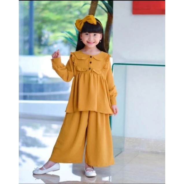 aruna set anak usia 3-12 th/one set crinkel anak terbaru/setelan crinkel anak