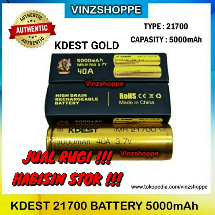 AUTHENTIC BATTERY KDEST 21700 - 5000MAH 40A - BATERAI