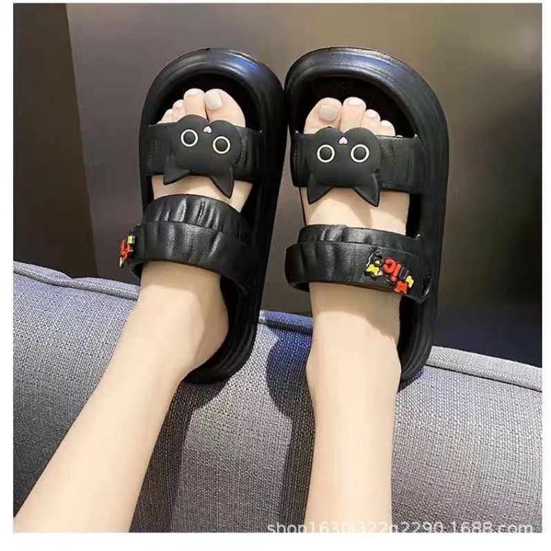 Sandal Jisso Cats Casual Tali Slip On Wanita Import High Quality