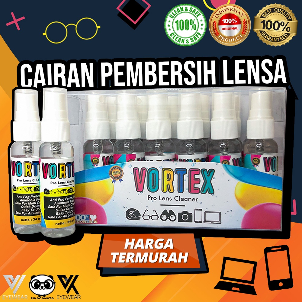 [TERLARIS] Vortex Spray isi 12 botol PEMBERSIH KACAMATA premium(Cairan Pembersih Lensa Kacamata, Kamera, Laptop, Helm &amp; HP) USA Formula