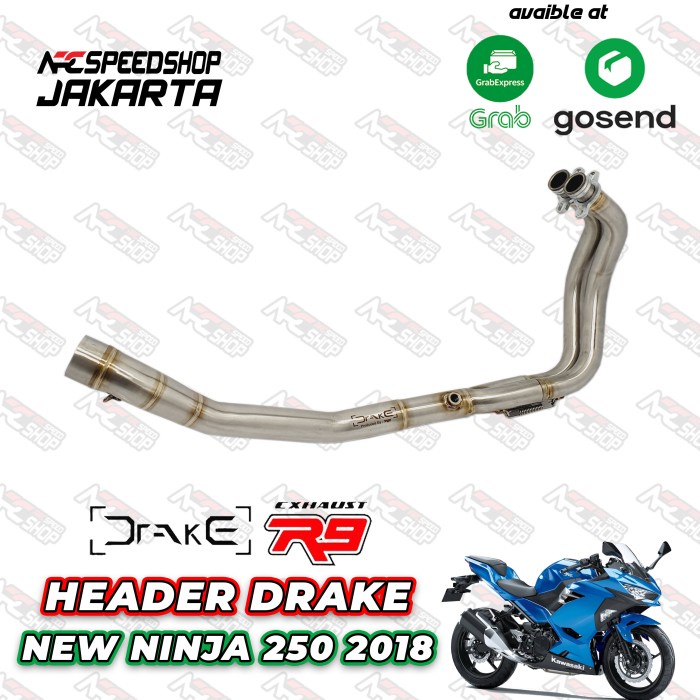 Header Knalpot R9 Drake Kawasaki Ninja 250Fi 2018 New Leher Knalpot R9 #Original