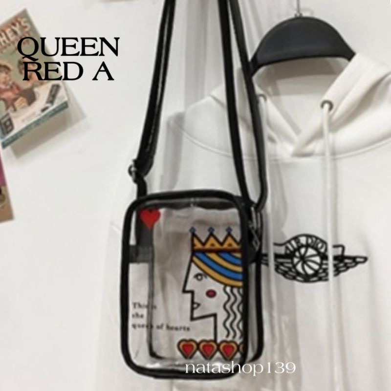 Hot Sale 2023 New Tas Selempang Bahu Wanita Transparan PVC Modis Kasual Motif Queen King