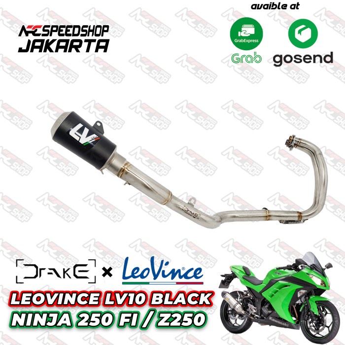 Knalpot Leovince Lv 10 Black Header Drake R9 Kawasaki Ninja 250Fi Old #Original