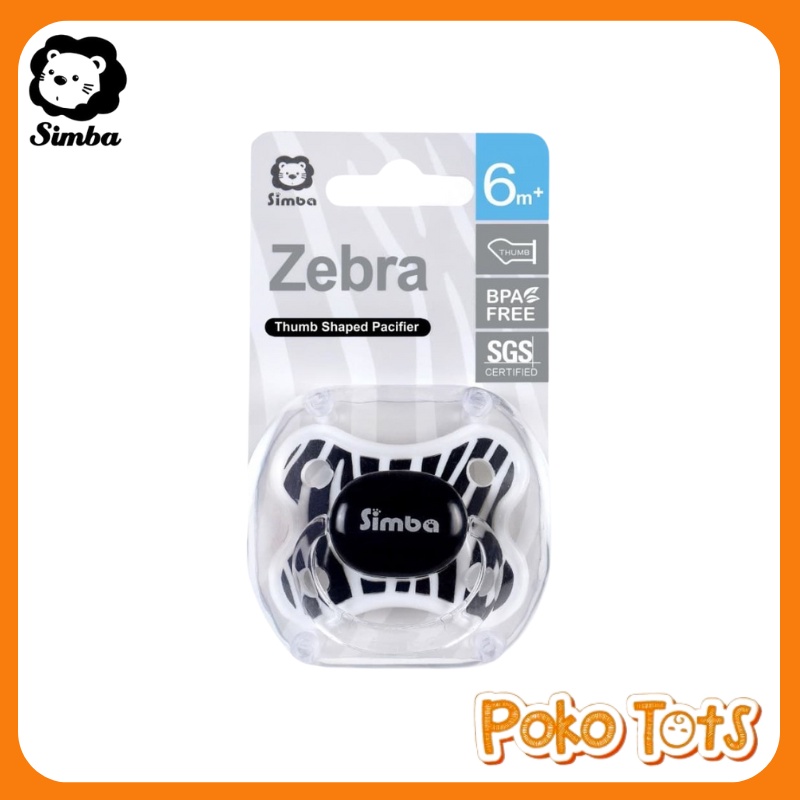 Simba Zebra Thumb Shaped Pacifier With Case 0-6m Soother Pacifier Empeng Bayi Simba Zebra