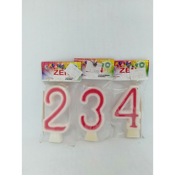 lilin angka merah putih/ candle angka