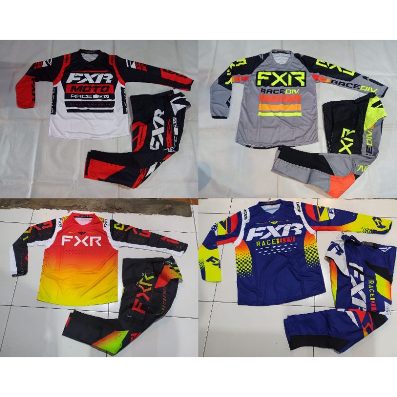 JERSEY SET TRAIL CROSS FXR PUTIH BIRU OREN NAVY