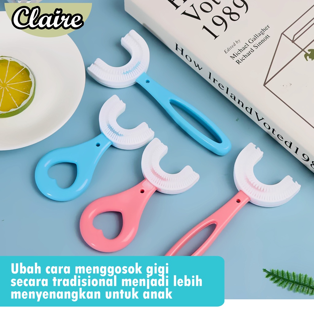 Sikat Gigi Anak / Sikat Gigi Balita U SHAPE / Bentuk U Bahan Silikon Tooth Brush Baby Silicon