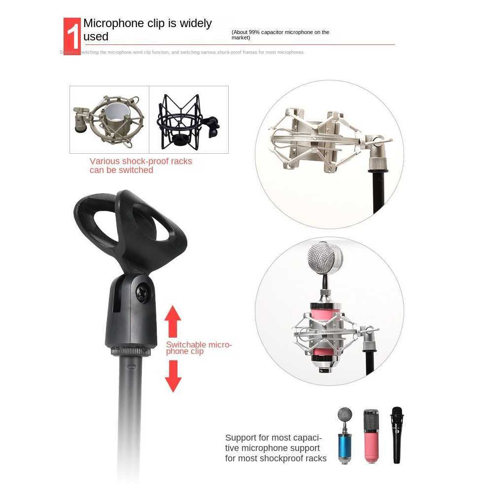 Stand Mikrofon Desktop Microphone Holder Adjustable Ekonomis Kompatibel