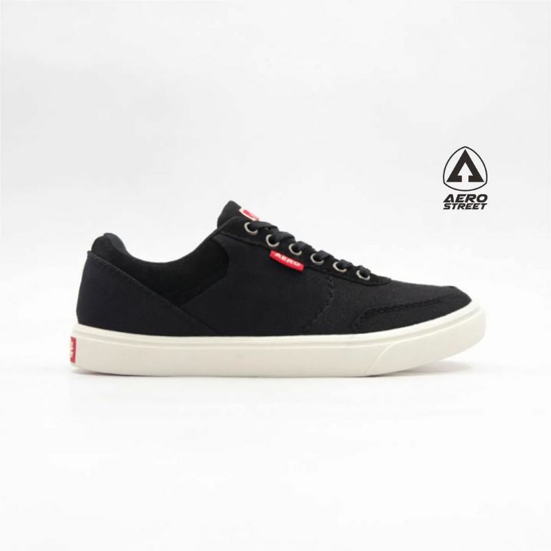 Aerostreet 37-44 Brave Low Hitam Putih - Sepatu sneakers Casual Pria Wanita Aerostreet
