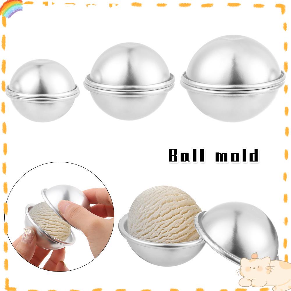 Solighter 2PCS Salt Ball Mold Bakeware Aluminium Alloy Aksesoris Kamar Mandi Cetakan Kue