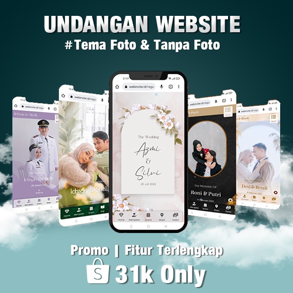 Jual Undangan Digital Website Pernikahan Tanpa Foto Tema Foto Undangan Web Shopee Indonesia