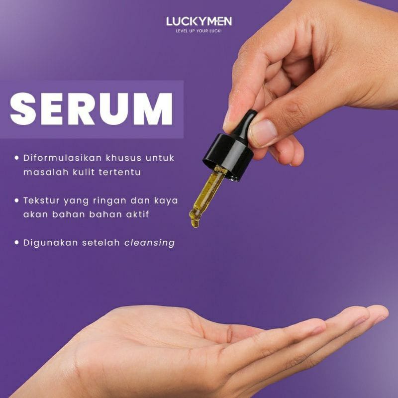 (ORIGINAL BONUS PARFUM)LUCKYMEN Serum Moonlight - Mencerahkan dan Mengobati Jerawat