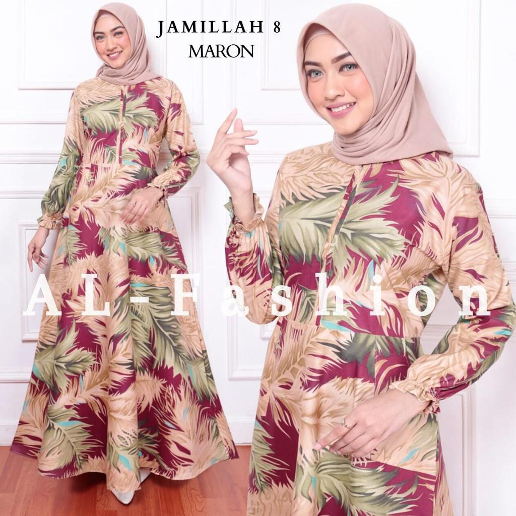 MJS 483 - Maxy Dress Motif Homey Dress Gamis Wanita Muslim Katun Apel