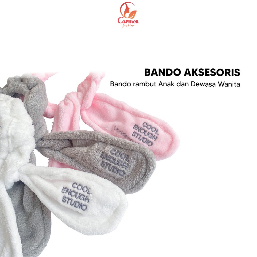 Bandana Masker Wanita Motif Pita Kelinci Lucu Bando Korea / Bando Mandi / Bendo Facial Cuci Muka Headband Rabbit Import CF C69