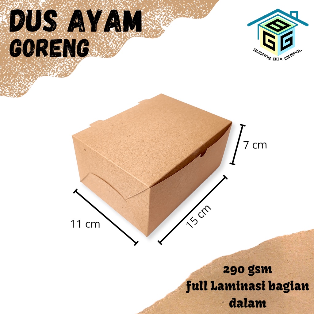 

Box Fried Chicken (MIN ORDER 50) Dus Fried Chicken / kardus Fried Chicken /Box Ayam Goreng