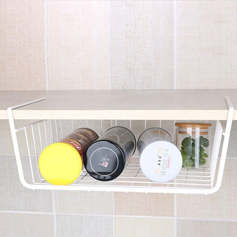 [Elegan] Keranjang Penyimpanan Besi Tahan Lama Tempat Lemari Pakaian Dapur Serba Serbi Organizer Rak Meja Kabinet Rak Penyimpanan