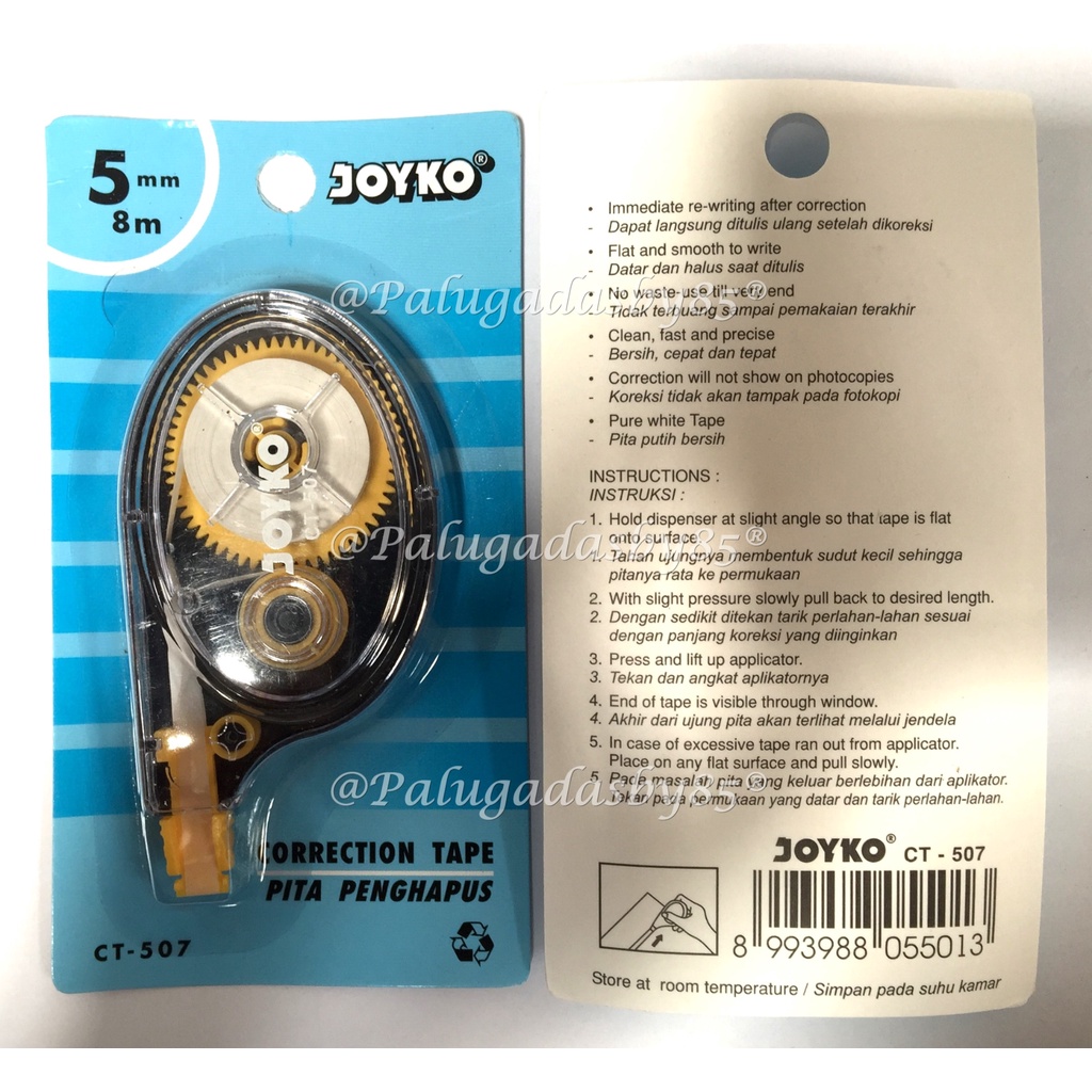 

(1 Biji) GROSIR Correction Tape Joyko CT-507 (8 M x 5 mm) / Pita Koreksi Joyko CT-507 / Joyko CT 507 / Joyko CT507