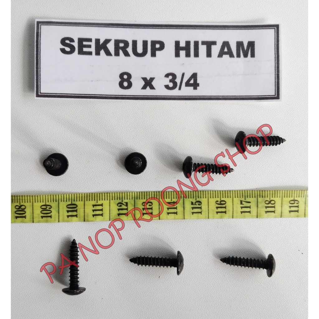 SEKRUP HITAM 8 X 3/4