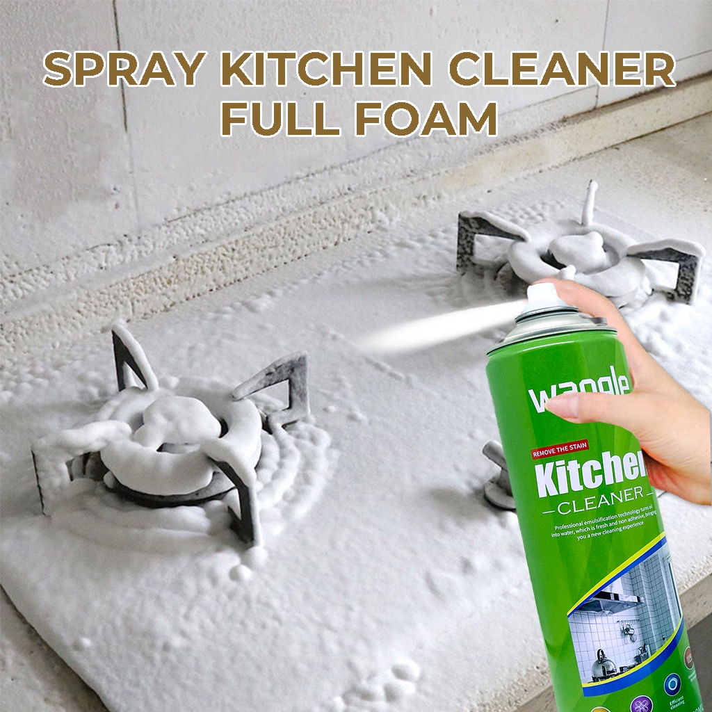 Cleaner Foam Wangle Kitchen Spray Pembersih Dapur Serbaguna Semprotan Penghapus Penghilang Noda Kerak Minyak Di Kompor Peralatan Lainnya Hemat Anti Ribet | GROSIRXPRESS