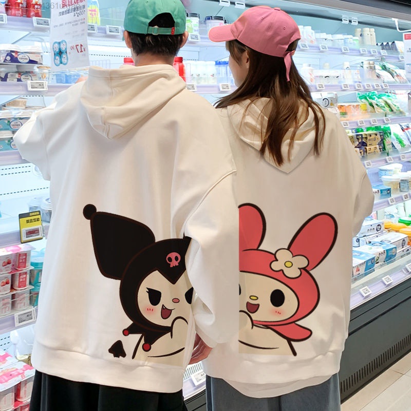 Promo COD Hoodie Couple Pasangan Pria Wanita San rio Kuromi Melody Baju Baru Y2k Atasan Harajuku Korea Bertudung Wanita Hoodie Longgar Kaus Pria Pullover Estetika Pasangan