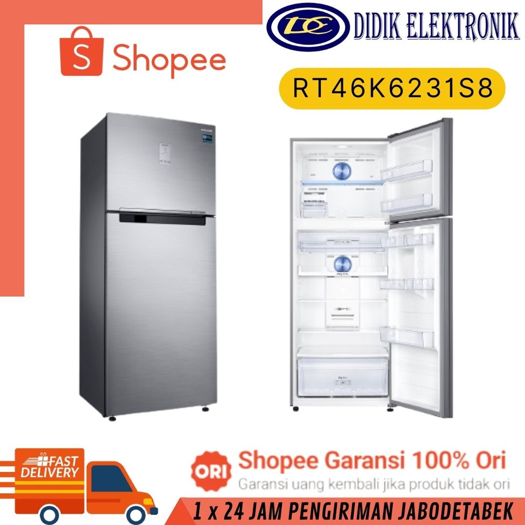 Jual Samsung RT46K6231S8 Kulkas 2 Pintu 453 Liter Digital inverter Shopee Indonesia