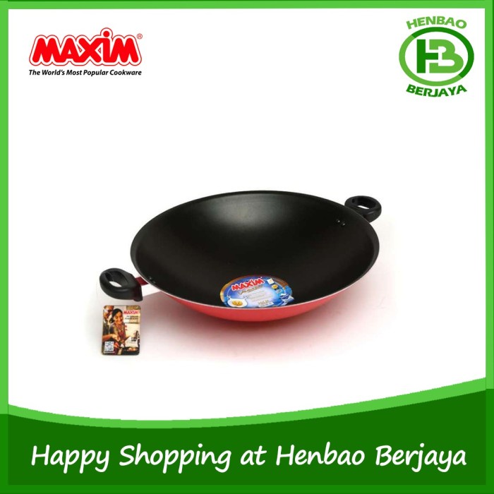 MAXIM VALENTINO WOK 30CM VAL30WOK WAJAN KUALI TEFLON ANTI LENGKET