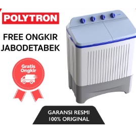 FREE ONGKIR* POLYTRON MESIN CUCI TWIN TUB 2 TABUNG PWM 7363 (7 KG)