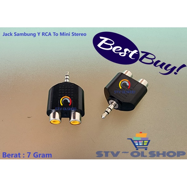 Jek Y Mini Stereo To 2 Soket RCA / Spliter mini stereo to 2 RCA