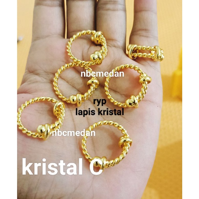 Cincin replika mas 24k lapis kristal import dan penang,tahan lama