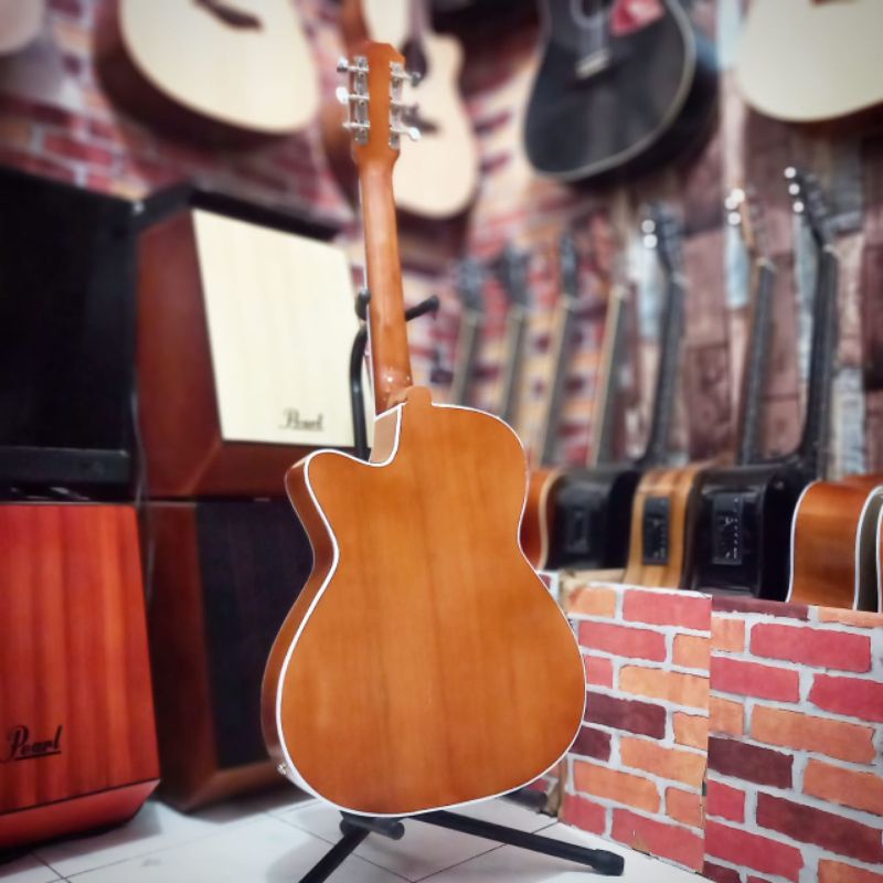 &quot;MURAH MERIAH&quot; Gitar Akustik Elektrik Tanam Besi (Gratis Pik,Kunci L &amp; Senar 1Set)