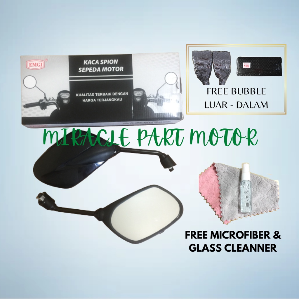 Spion Motor Honda SUPRA X 125 Model Standar Kualitas Ori merk EMGI 9223