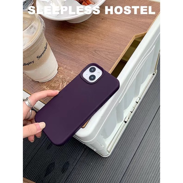 IPHONE Berry Ungu Casing Ponsel Silikon Cair Untuk Iphone14 13 12 11 Pro XS Max XR 7 8 14Plus Soft Casing