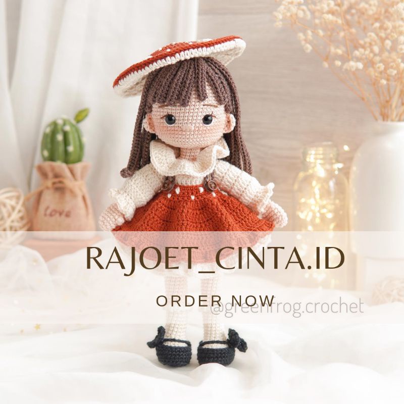 BONEKA RAJUT ANAK PEREMPUAN AMANITA SIZE 30Cm