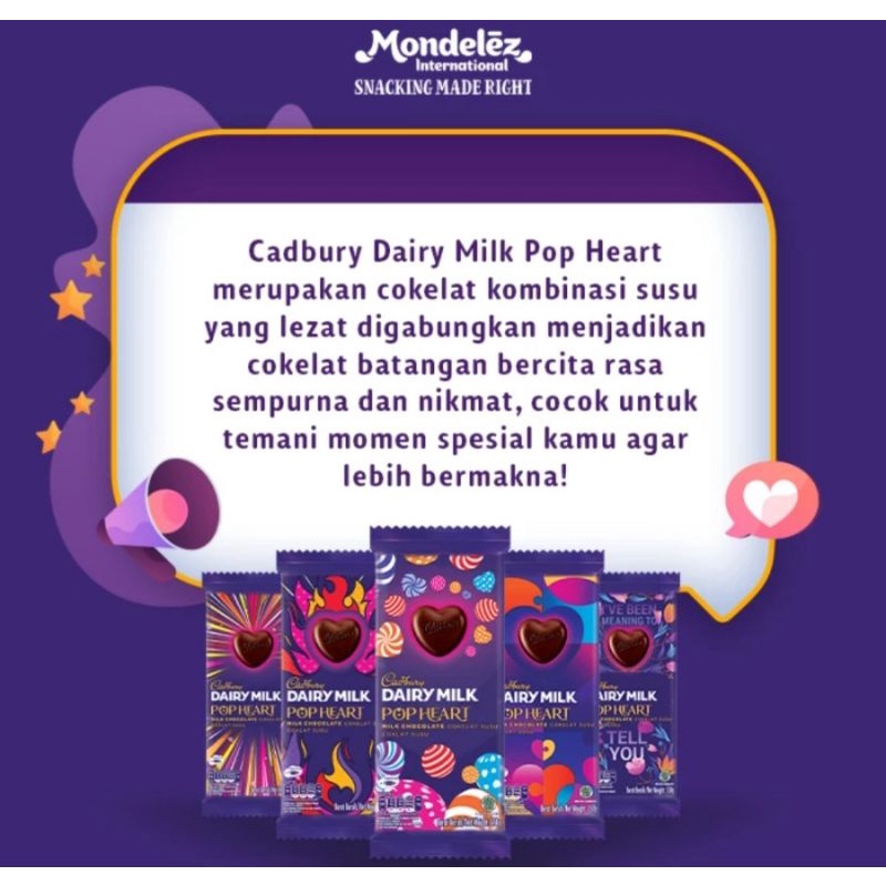 Cadbury pop heart/coklat lembut/coklat hati