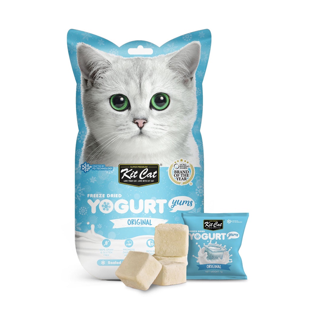 KIT CAT Freeze Dried Yogurt Yums Cat Treat 1 PACK  isi 10pcs (INDIVIDUALLY SEALED)