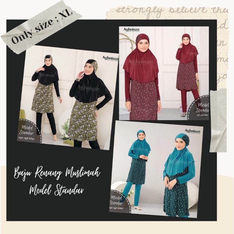 READY STOCK Baju Renang Muslimah XL Merk Aghnisan model Standar